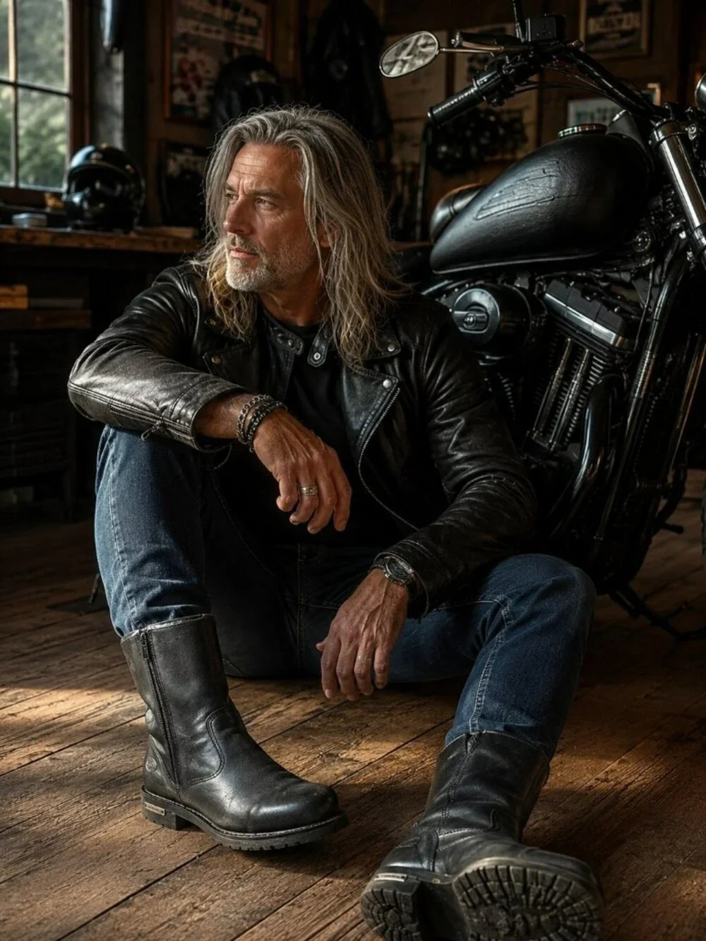 Hot Leathers BTM1019 Leather 12” Tall Motorcycle Boots Mens 11 Black